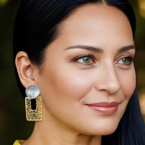 🆕️18K Gold Plated Exclusive Artisan Turkish Statement Earrings ✨ Bold & Elegant - Picture 8 of 14